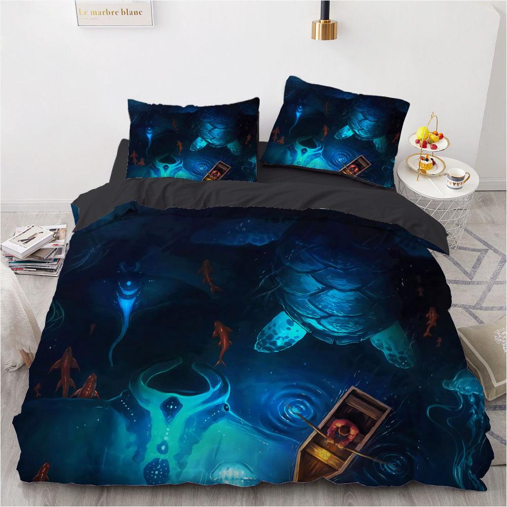 3D Animal Bedding Set Boys and Men Down Duvet Covers Pillowcases 2/3pcs, King Queen Double Bed Cover Gift