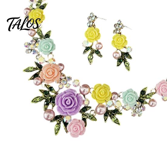 Necklace And Earrings Set 1 Camellia Choker Earrings, Faux Pearl Rhinestone Luxury Jewelry Elegant Flower for Women Daily Wear Party Date High-quality