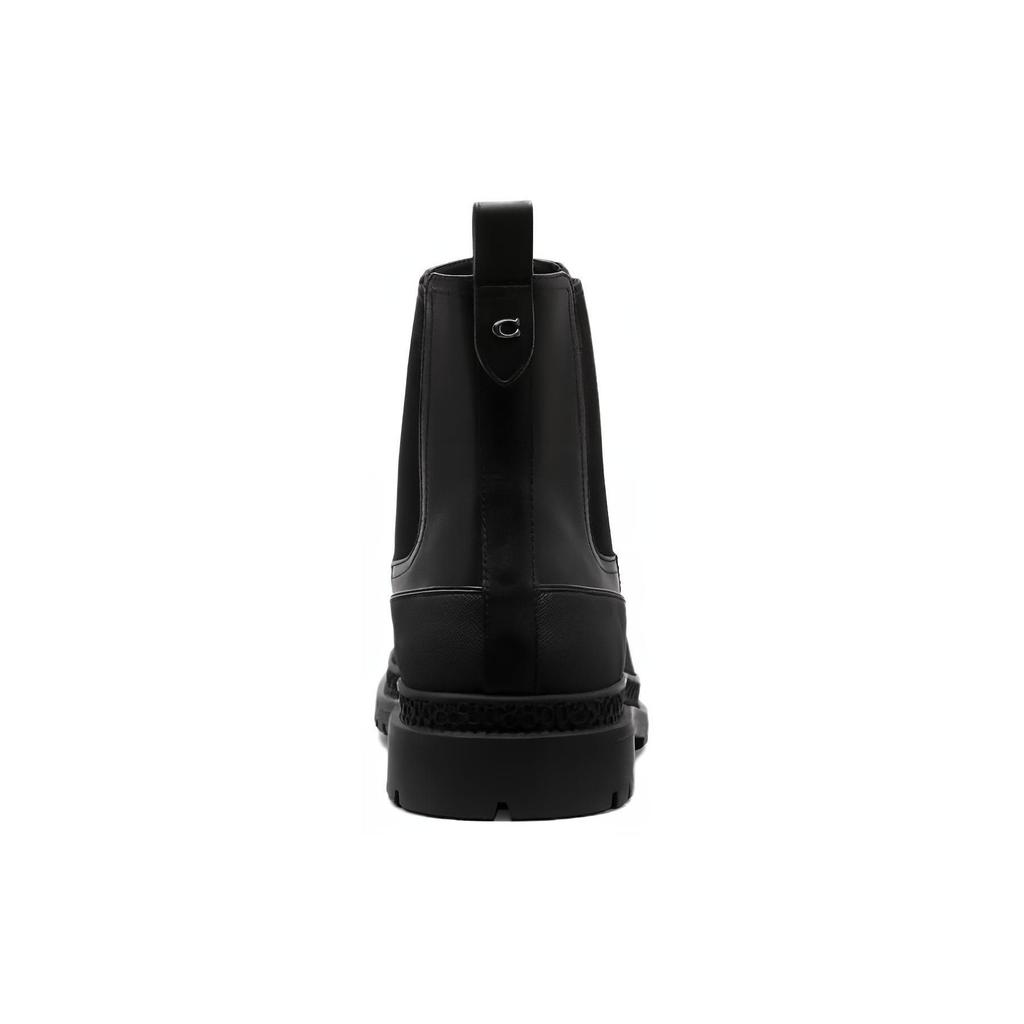 Coach Leather Short Chelsea Boots Men's Black CP801-BLK