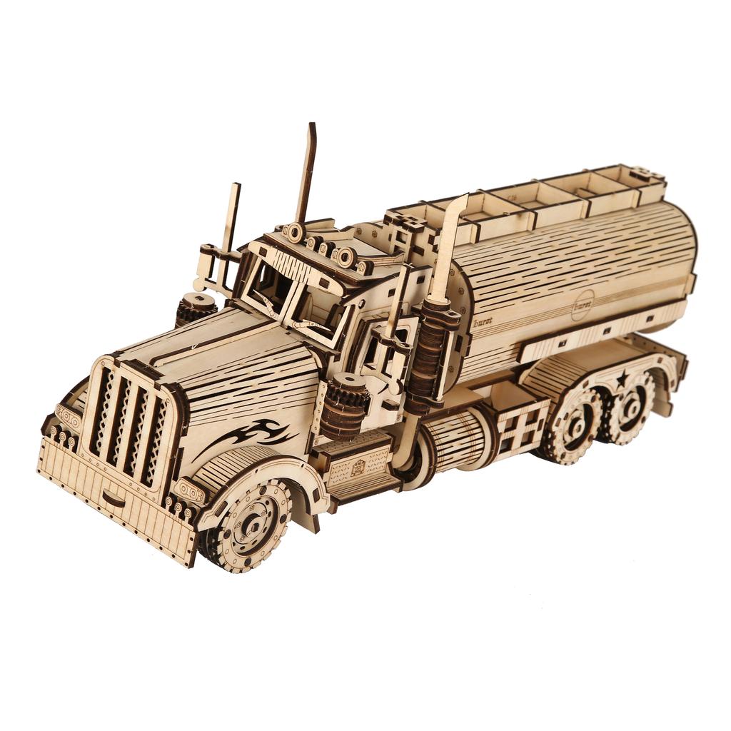 oil tank truck 3D Wooden Puzzle, Scale Model,DIY Model Kit, Handcraft Gift,Home Decoration,Mechanical Model Kit, Building Toy