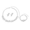 Middle Eastern Simple And Noble Zircon Jewelry Set Four-Claw Necklace Earrings Bracelet Bridal Temperament Set Wedding Accessories