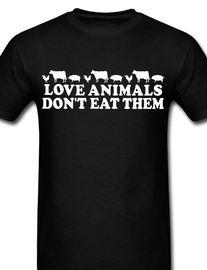 Love Animals don t eat them T shirt Tee Vegan Protest animal rights ALF organic XXXXL
