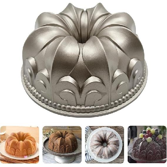 Charlotte Cake Mold, 9 Inch Cake Pan Aluminium Kitchen Accessories Decoration Christmas Wedding Valentine’s 3D Charlotte Cake Pan (Flower Shape) Lily flower shape
