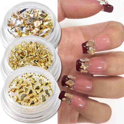 Metal LOVE HEART Nail 3D Charm Rhinestones Nail Stones Decor Nail Art Manicure Tools