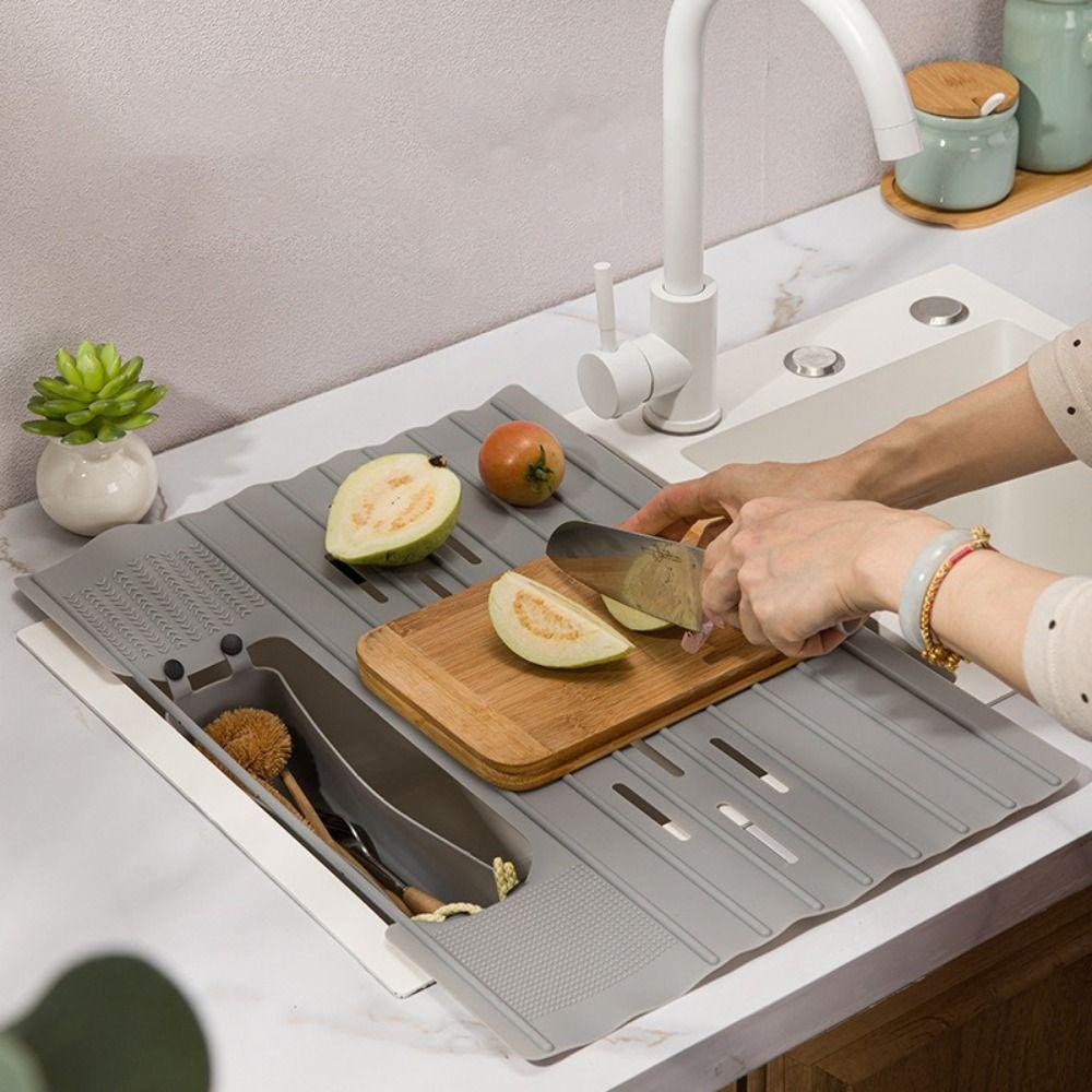 Folding Kitchen Storage Rack Heat resistant Makeup Drainer Rack Sink Drainer Mat for Kitchen