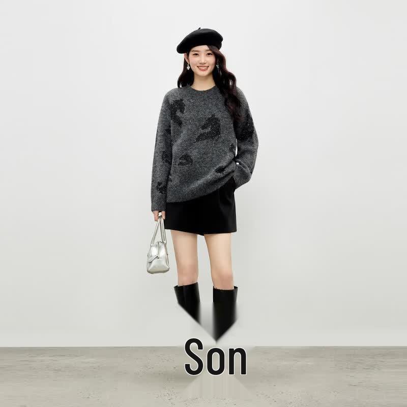 Qiusuiyiren Retro Jacquard Knit Sweater