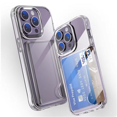 Portafoglio di lusso trasparente con scomparti per carte, supporto, custodia per telefono per iPhone 16 15 14 Pro Max Plus 13 12 11, cover trasparente in acrilico