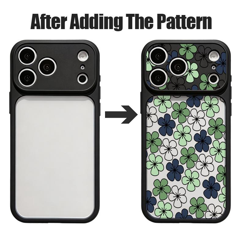 Cartoon Flowers Print Case For iPhone 17 Pro Max For iPhone 16 15 14 13 Pro Max Luxury Hybrid TPU+PC Clear Back Hard Cover