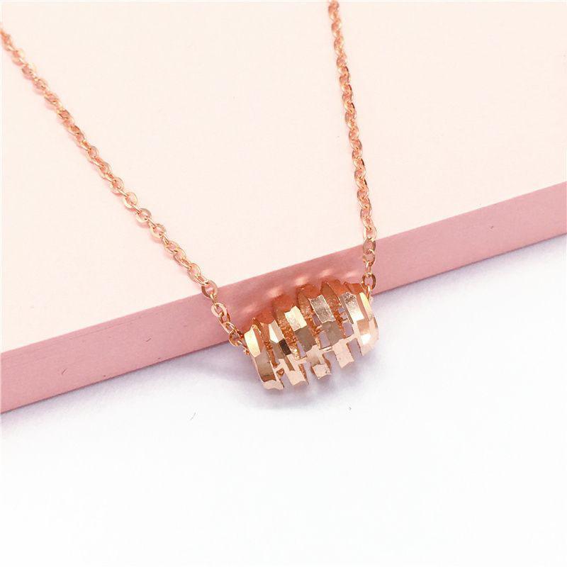 Purple Gold Personalized Fashion Necklace Color Gold Plated Rose Gold Car Flower Transfer Bead Pendant Collarbone Chain