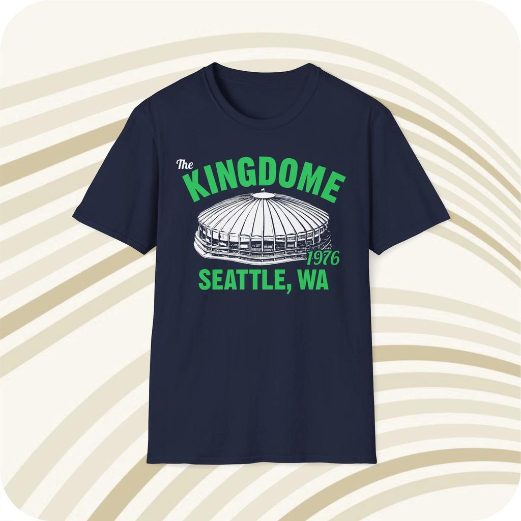 Throwbackmax The Kingdome 1976 Classic Cut Football T shirt - Seattle Seahawks