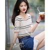 Demana London Holiday Lyocell Striped Jacquard Knit Top
