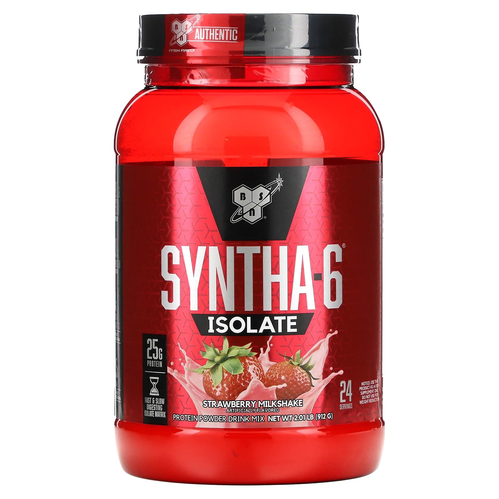

BSN, Syntha-6 Isolate, Protein Powder Drink Mix, Strawberry Milkshake, 2.01 lbs (912 g)