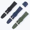 22mm Carbon Fiber Texture Smart Quick Fluororubber FKM Rubber Watch Strap Dive Bracelet Watch Band for Huawei/Omega/Seiko/Tissot