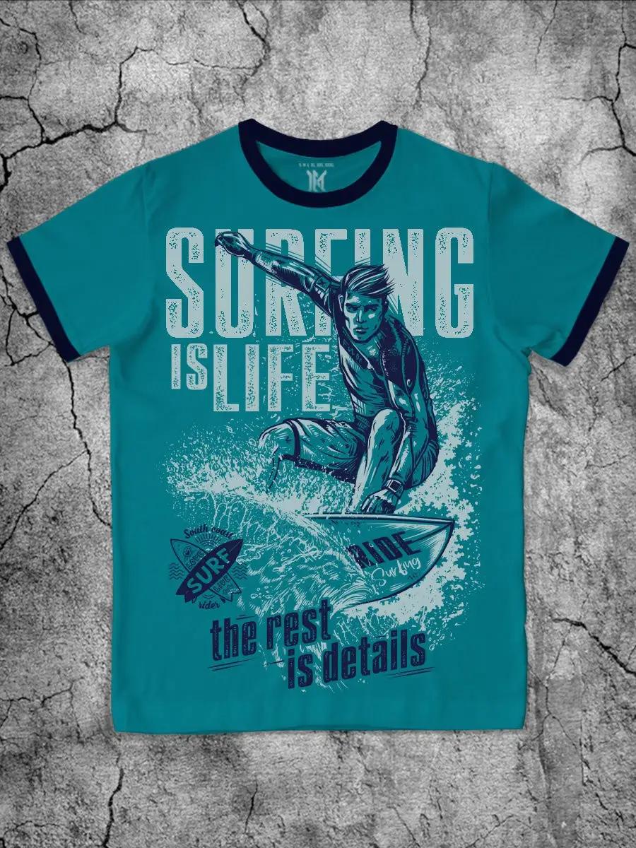 Surfing T-shirt with Cotton Print S