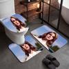 Lana Del Rey (15)Flannel Toilet 3 Piece Set Soft Bathroom Rug Non-Slip Toilet Seat Cover Bathroom Home Decor