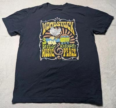 T-shirt nera Woodstock Music Festival Retro Taglia S-345XL Unisex HRN141