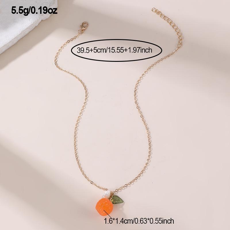 Gold-Plated 3D Fruit Pendant Necklace Suitable For Everyday Wear Birthday/Holiday Gift