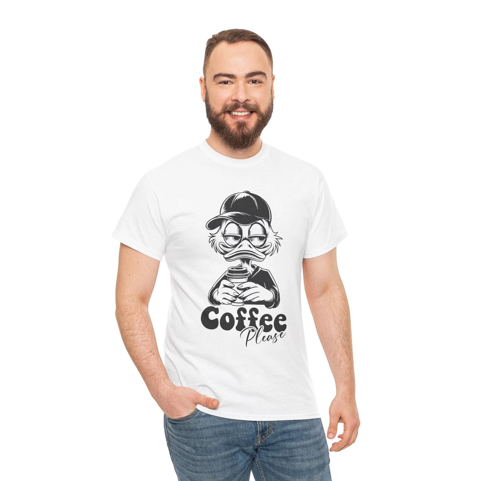 Sarcastic Coffee Please Duck T-Shirt - Holiday Ducky Tee for Winter & Festivitie 2XL