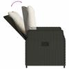 Vidaxl 3-Cz. Garden Furniture Set With Cushions, Black, PE Rattan