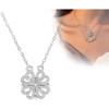Necklace - Love - Four-Leaf Clover - Pendant 2 Cm - Alloy - Adjustable 40+6 Cm