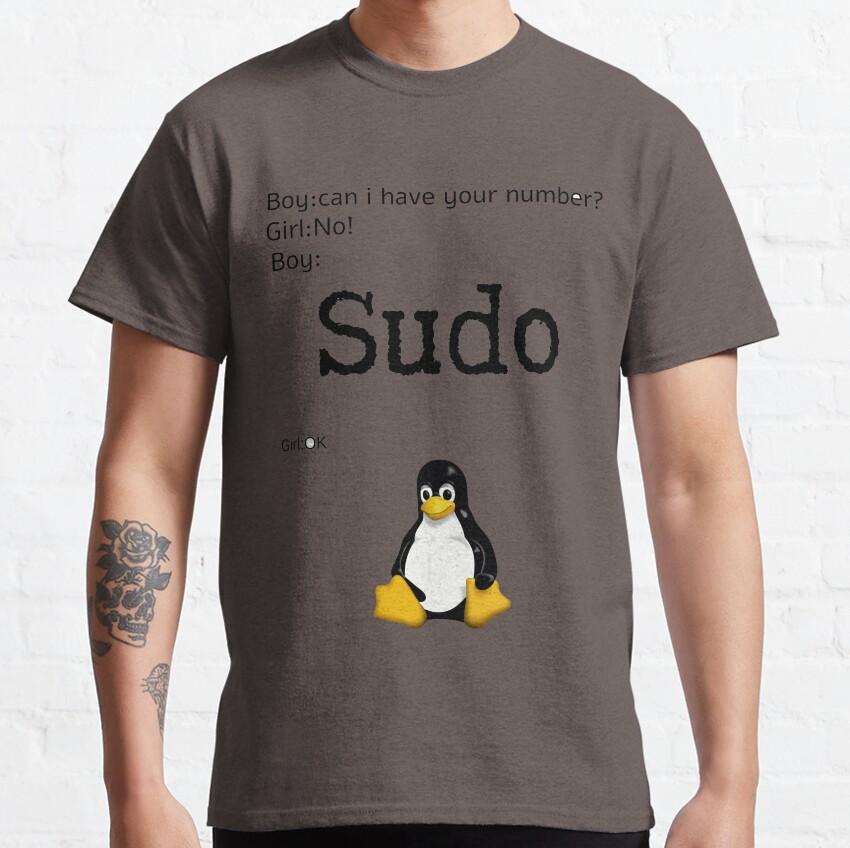 linux sudo Забавная футболка код программист кодер java linux футболка с принтом пингвина для мужчин 100% хлопок одежда больших размеров S