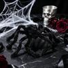 Window Door Hanging Web Halloween Giant Spider Decorations, Large Fake Furry Decorations for Outdoor, Indoor, Yard, Home, Haunted House Decor
