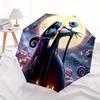 Jack Skellington, Sally Automatic Opening and Closing Umbrella - 8 Ribs Portable Folding Umbrella with Plastic Handle, Suitable for Leisure
