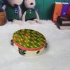 Double Row Hand Held Drum Rainbow Wood Children's Drum Durable Tambourine  Musical Instrument