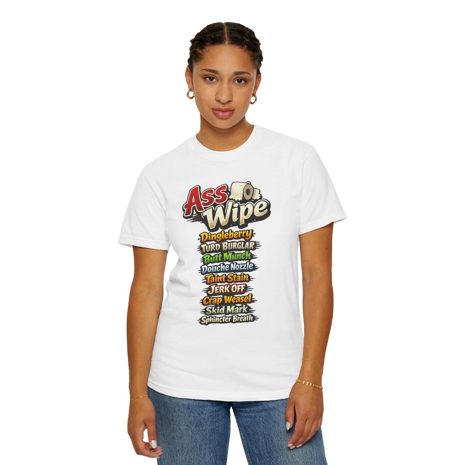 Ass Wipe List T-Shirt | Funny Toilet Humor, Novelty Bathroom Tee M