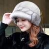 New Winter Mink Hat for Women Mink Fur Hat Whole Mink Fur Hat Ear Protection Duck Tongue Wheat Ear Mink Fur Hat