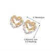 2026 New Gold Silver Color Heart Splice Stud Earrings for Women Fashion Metal Double Layer Heart Geometric Earrings Jewelry
