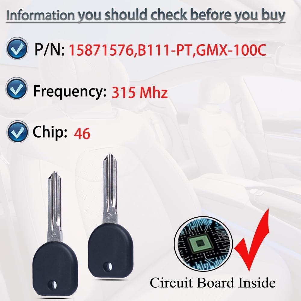 Key Replacement Fits for Malibu Avalanche Cobalt Equinox Acadia Savana Sierra Yu