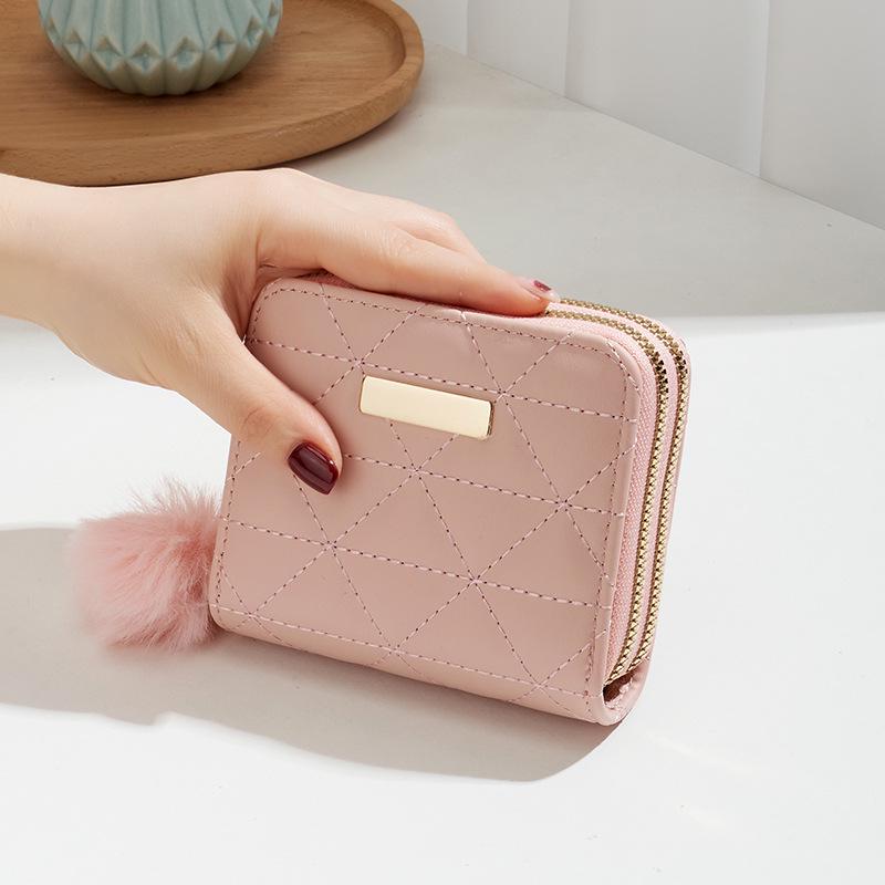 Triangle Rhombus Embroidered Solid Color Double Zipper Clutch Document Bag 2026