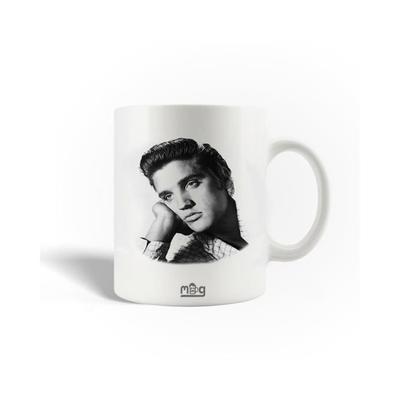Ceramic Mug - Elvis Presley - 30cl - White - Dishwasher Safe - Height 9.5cm