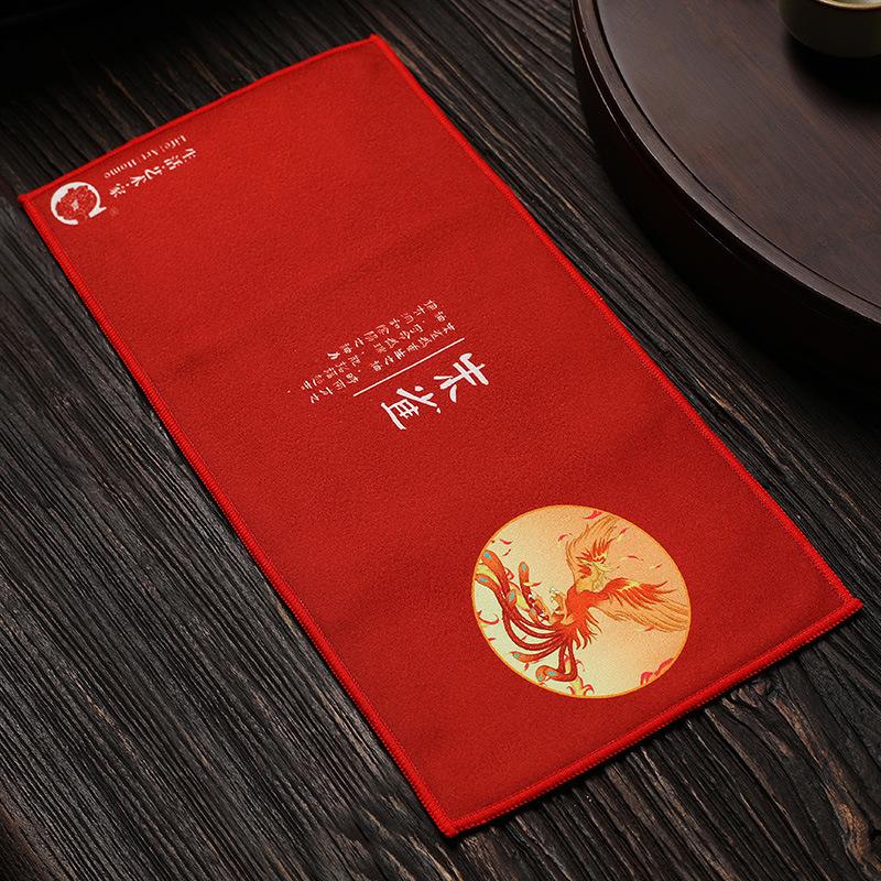 Chinese Retro Painted Tea Towel Kung Fu Tea Set Strong Water Absorption Thickened Tea Mat Cotton Velvet Tea Ceremony Accessories
