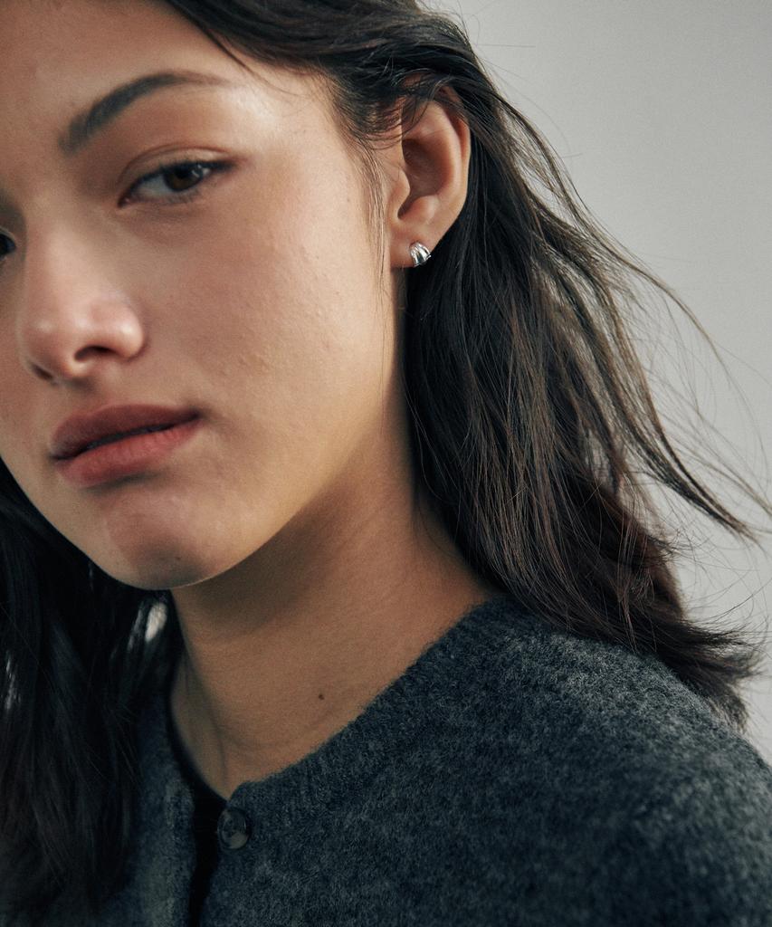 Verte [925 Silver] Deux.Silver.201 / Mini Cote Earring (Silver)