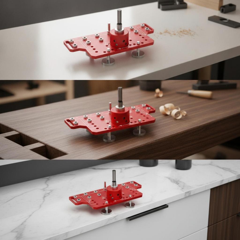 Hinge Alignment Guide with Aluminum Alloy Cabinet Jig High Precision Door Template for