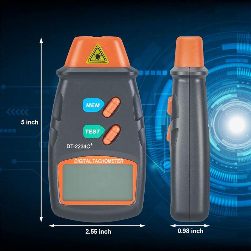 Aug. Digital Laser-Photo Tachometer Non Contact RPM Tach, Noncontact Laser-Photo Sensor With 2.5RPM To 99999 RPM