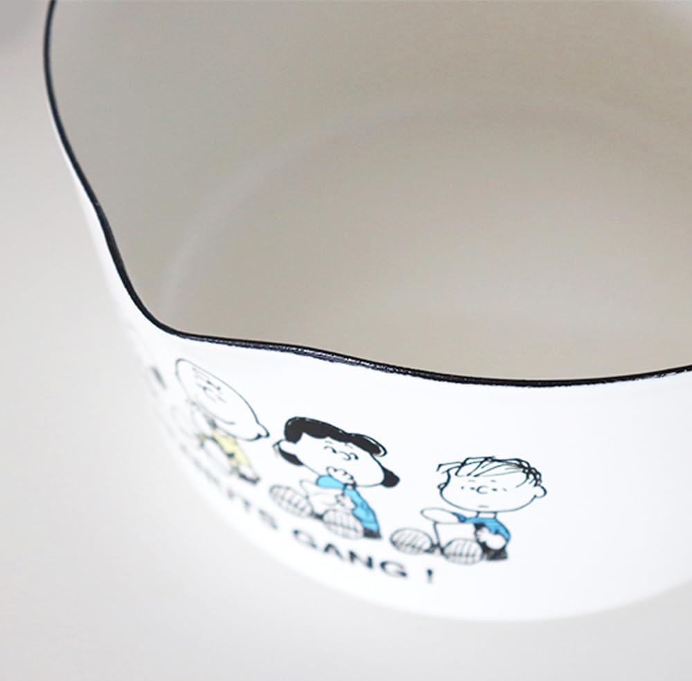 PEANUTS Enamel Milk Pan 15cm Milk Pan Break Time