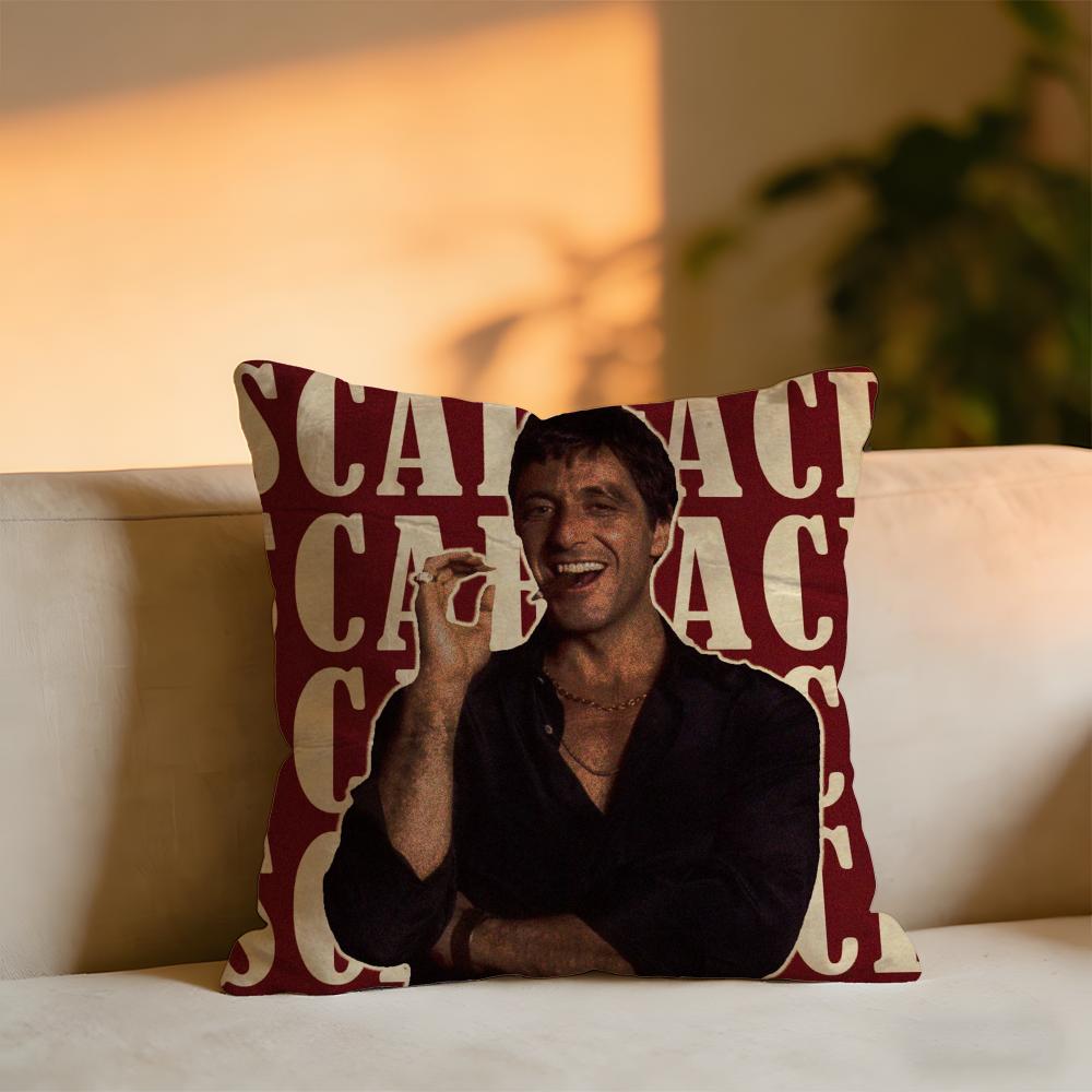 Scarface Cushion Cover Cozy Velvet Throw PillowSoft Warm Cushion For Sofa Bed