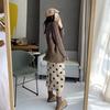 Pencil Skirt Women's Fashionable Polka Dot Knitted Midi Skirt High Waist Slim-Fitting Thickened Slit Skirt