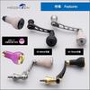 HEIGHTEN Adjustable Reel Handle with 27mm TPE Compatible with Shimano and Daiwa Spinning Arch TPE Series Gold 55-60/65-70mm Knob, Reels, (Black & -