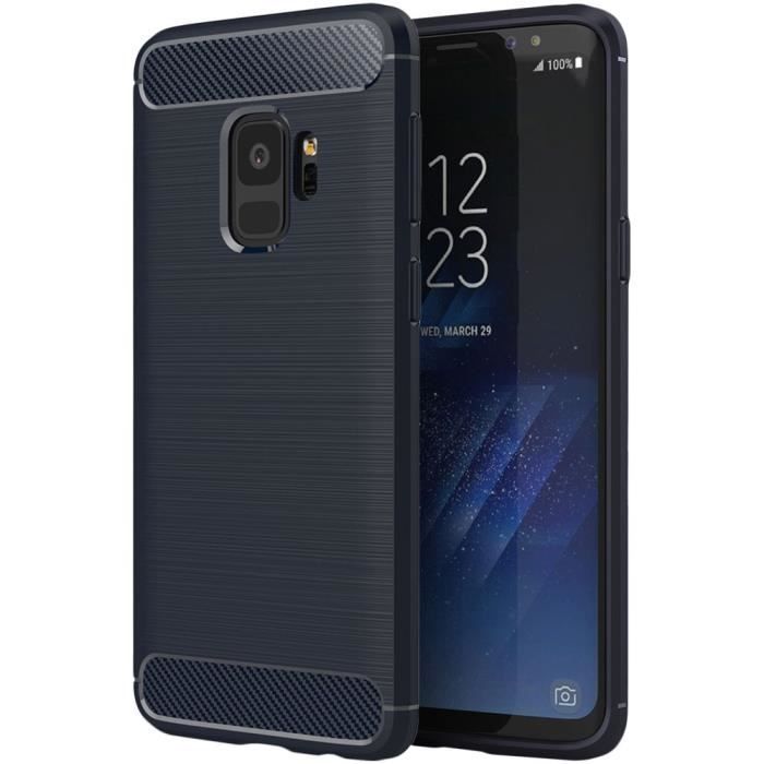 Coque - Carbon - SAMSUNG GALAXY S9/G960 - Noir - Souple - Ultra Résistante
