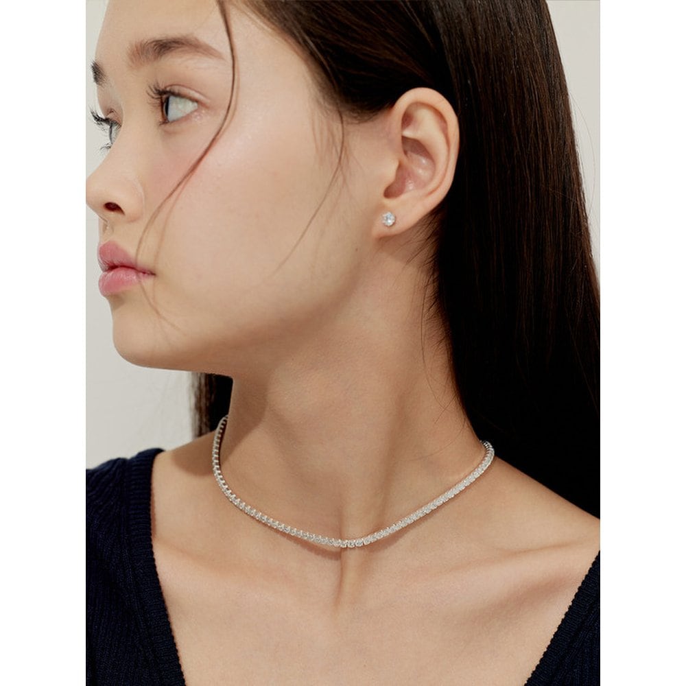[925Silver]Simple Tennis Necklace