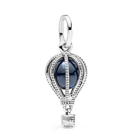 Bracelet Blue Transparent Shining Round String Mother'S Day Beaded Pendant Silver Plated Bracelet Bracelet Loose Beads