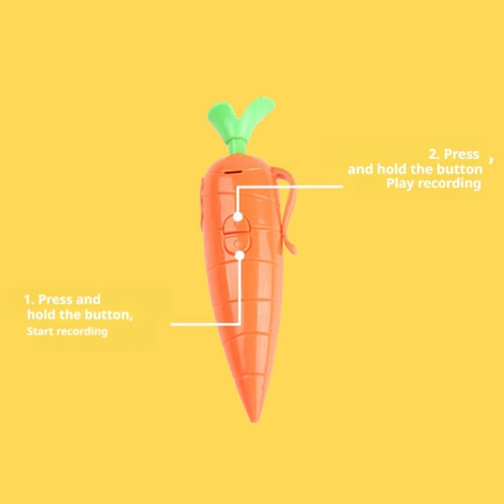 Kids Recorder Pen Toy with 15-Second Playback Cute Carrot Recorder Device Writing Ballpoint Pen for Boys Girls