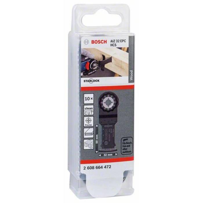 Lame pour outils multi-fonctions - Bosch - AIZ 32 EPC - 10 pièces - 50x32 mm - Noir