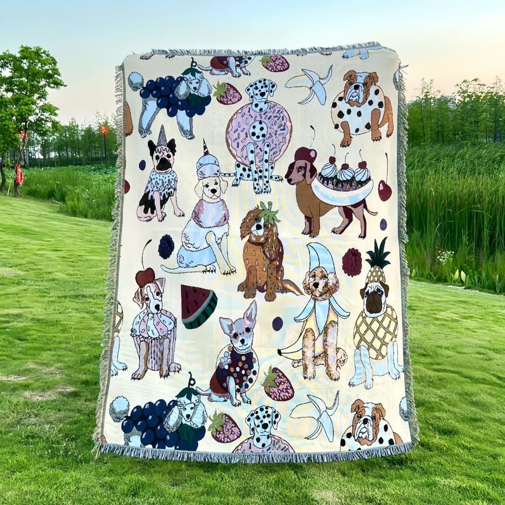 Elegant Leopard Blanket For Beds Cute Animal Picnic Blankets Outdoor Camping Mat Vintage Nordic Style Puppy Tapestry Decoration