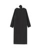 Teulimingbeodeu Scarf Shirring Long One-Piece [ Charcoal ]