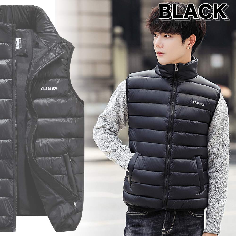 Two Steps Behind Men's Casual Down Vest, Plus Size, RE66 (M, Black)